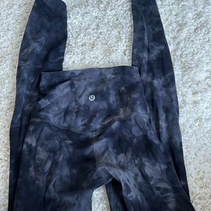 Black/grey/blueish tie die color lulu leggings size 0